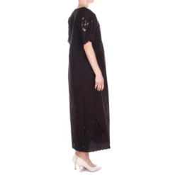 Maxikjole med broderie anglaise