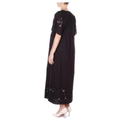 Maxikjole med broderie anglaise
