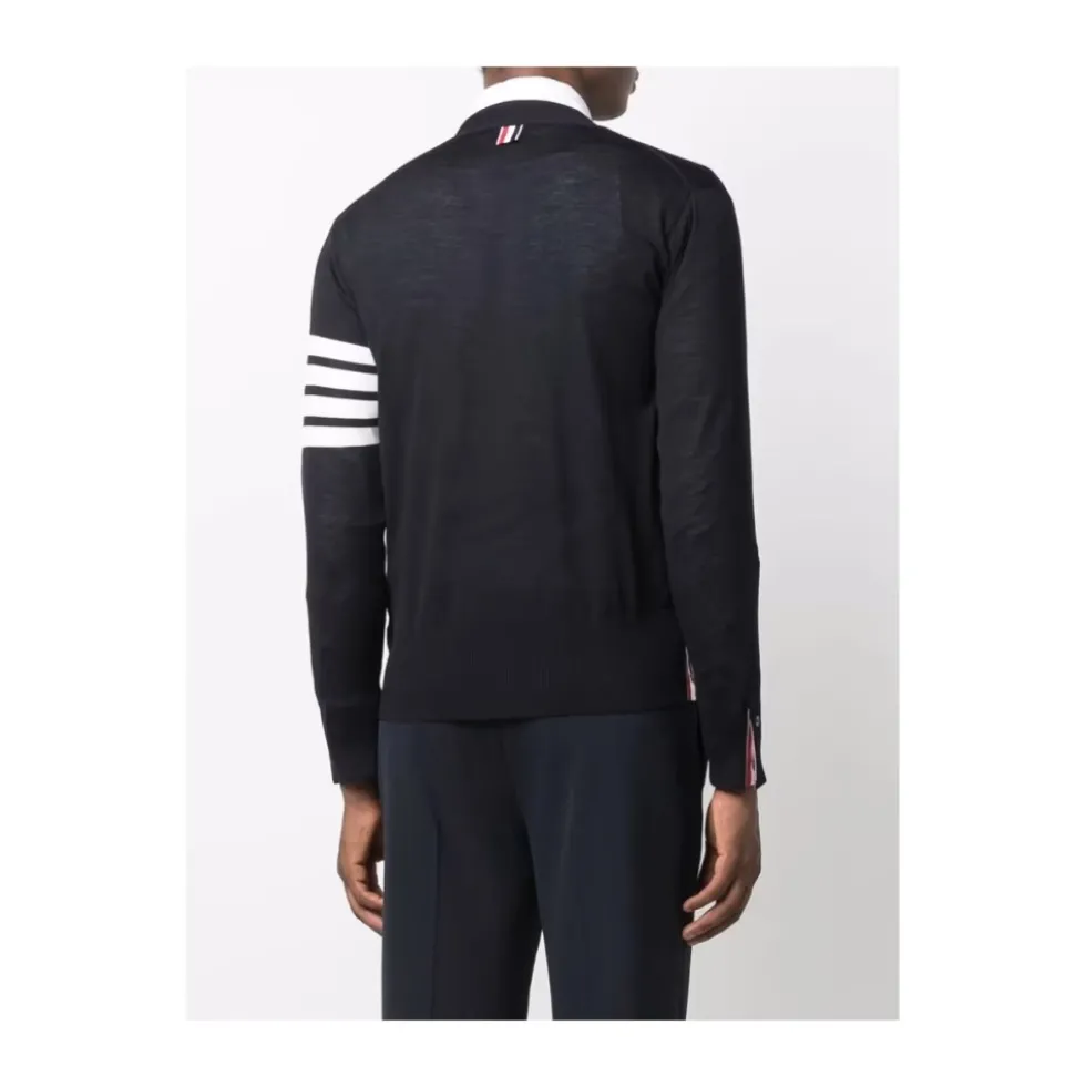 Merinould 4-Bar Klassisk V-hals Cardigan