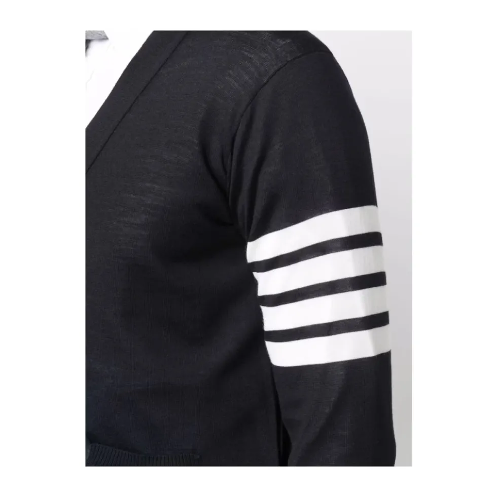 Merinould 4-Bar Klassisk V-hals Cardigan