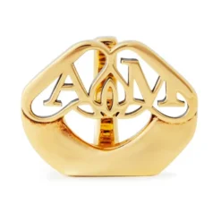 Messing Segl Logo Ring Lys Antik