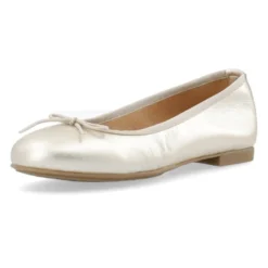 Metallic Leather Ballerina i Champagne