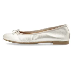 Metallic Leather Ballerina i Champagne