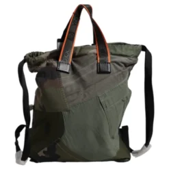 Military Green Patchwork Rucksack Rygsæk
