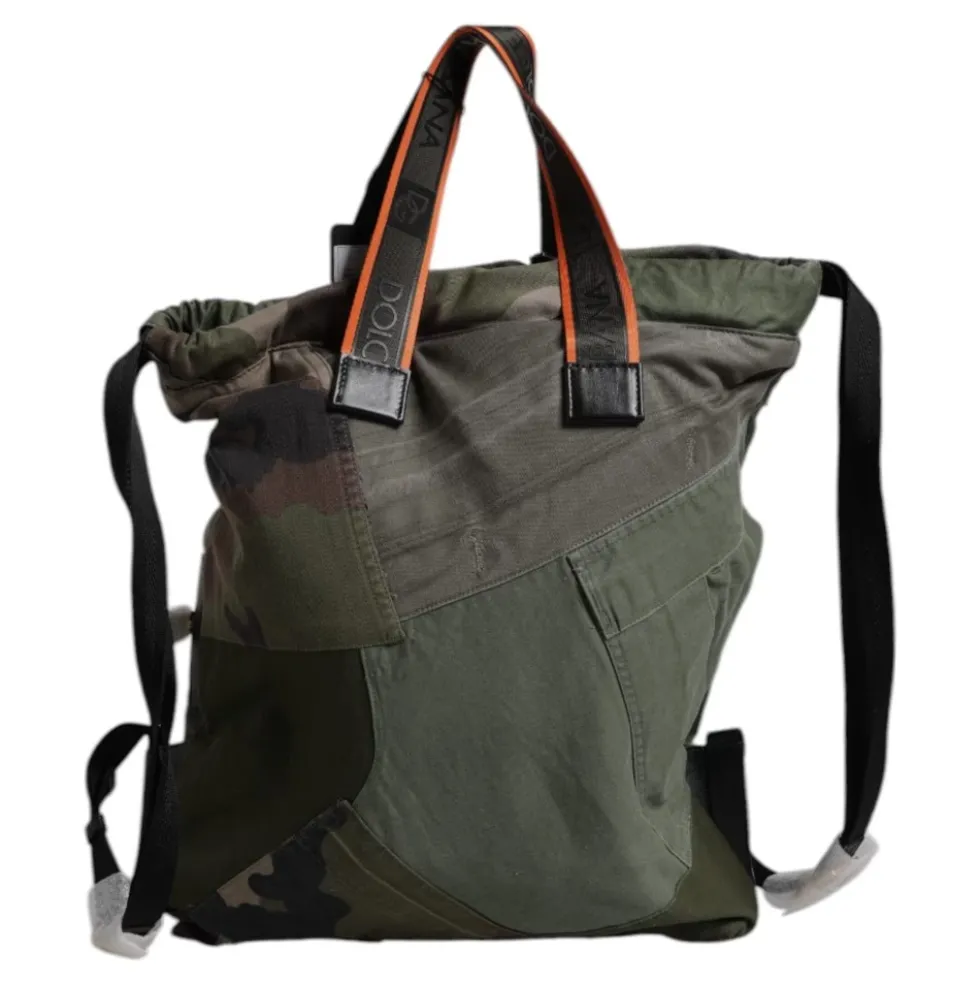 Military Green Patchwork Rucksack Rygsæk