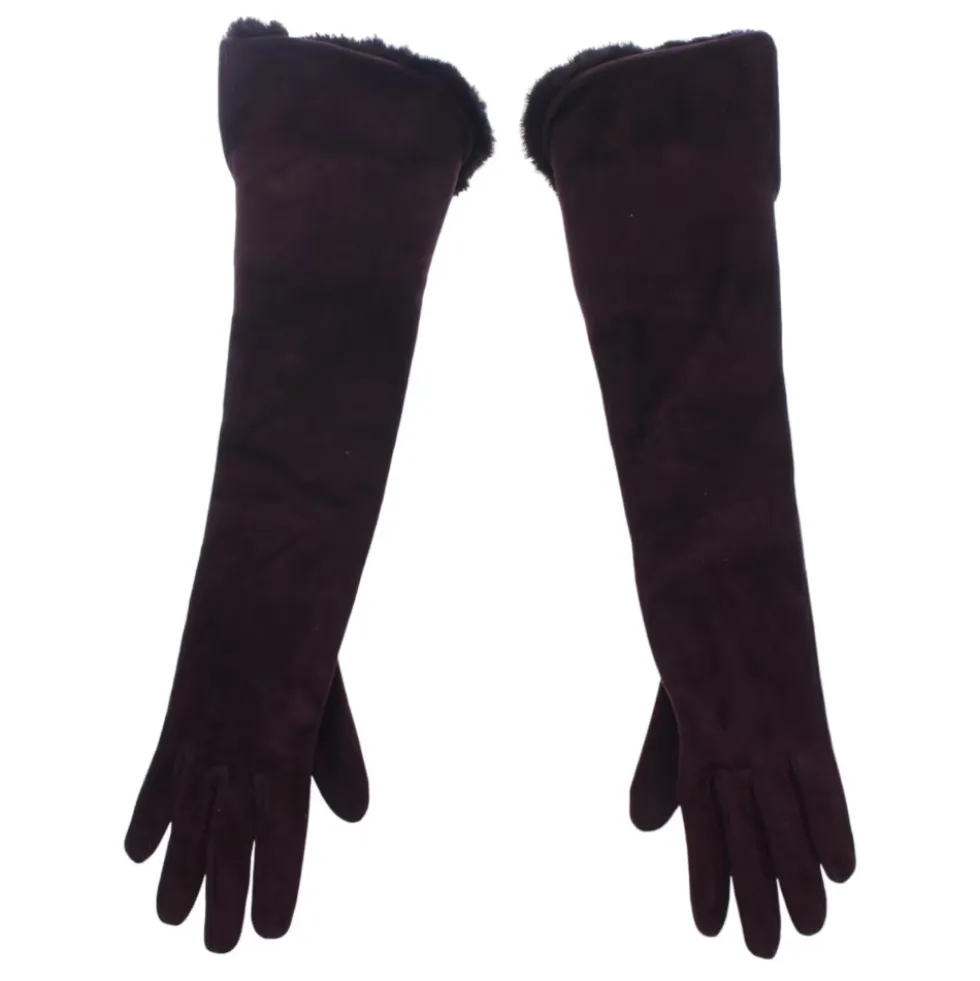 Mink Fur Goatskin Suede Albuehandsker