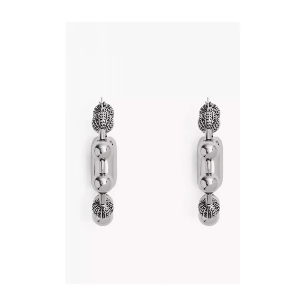 Monogram Ball Chain Hoop Earrings