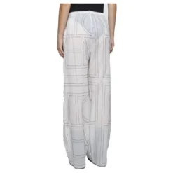 Monogram Print Hvide Pyjamasbukser