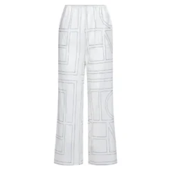 Monogram Print Hvide Pyjamasbukser
