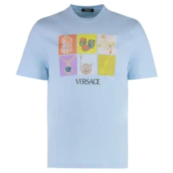 Multifarvet Print Bomuld Crew-Neck T-shirt
