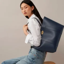 Nat Himmel Tote med Poplin Blå Detalje