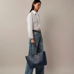 Nat Himmel Tote med Poplin Blå Detalje