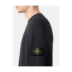 Navy Blue Crewneck Waffle Sweatshirt