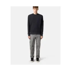 Navy Blue Crewneck Waffle Sweatshirt