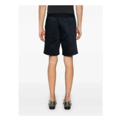 Navy Blue Elastisk Talje Shorts