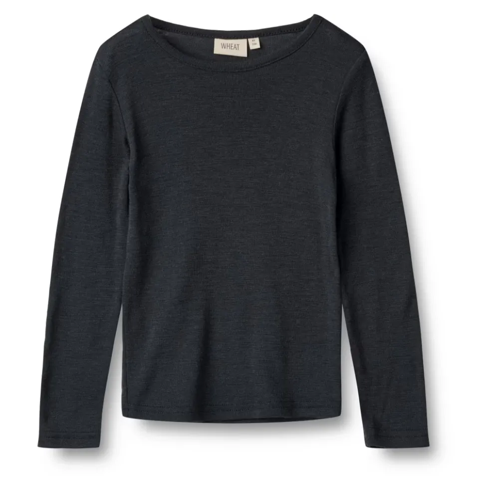 Navy Uld T-shirt LS Alfie