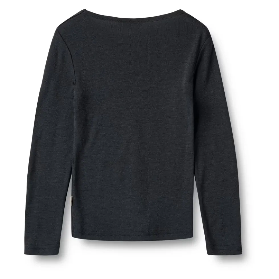 Navy Uld T-shirt LS Alfie