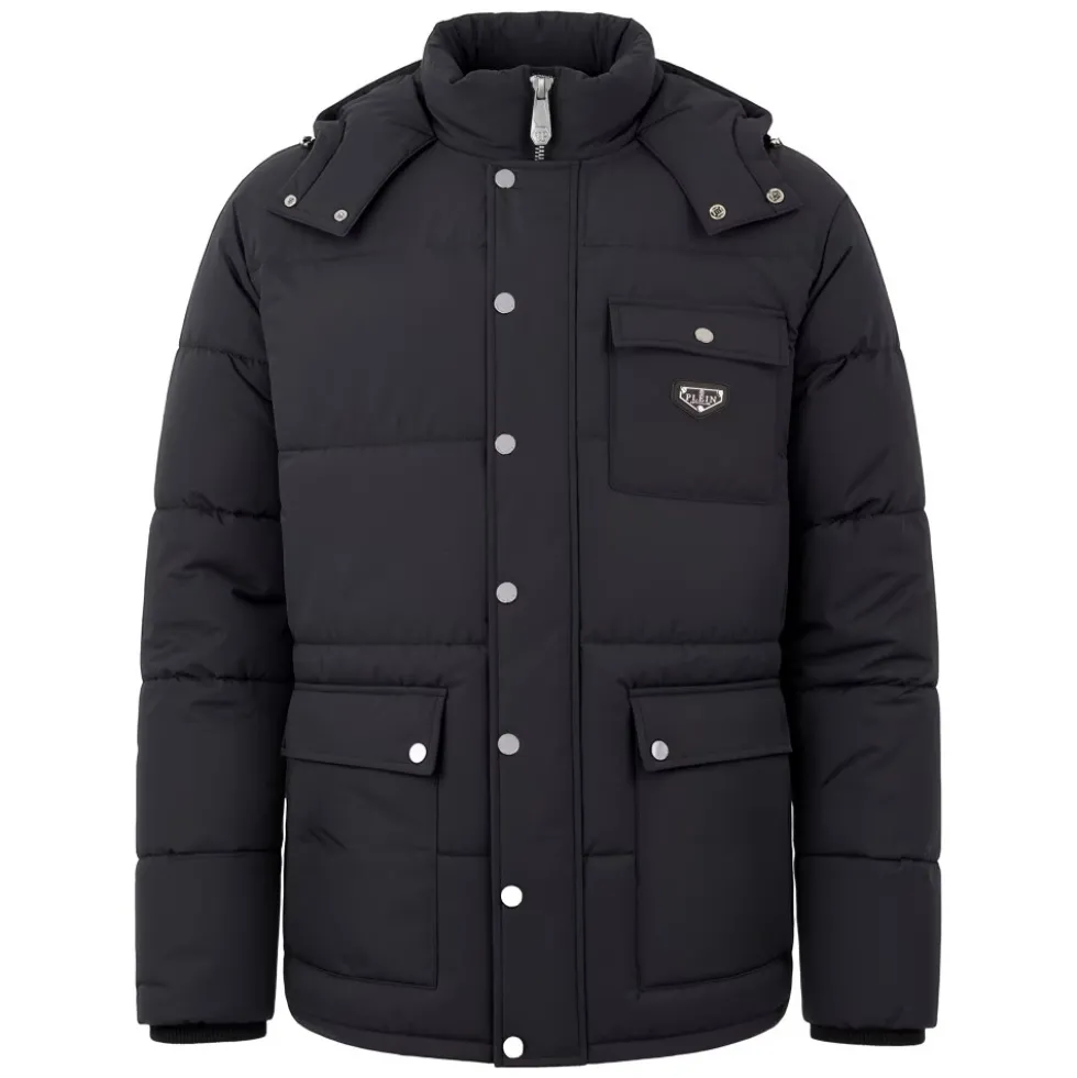 Nylon Puffer Jacket Gothic Plein