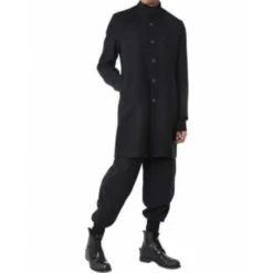 Officer Collar Single-Breasted Coat