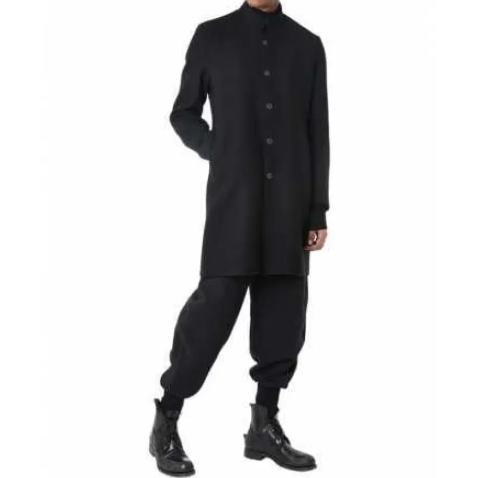 Officer Collar Single-Breasted Coat