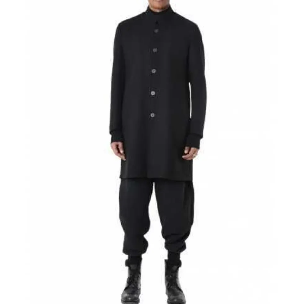 Officer Collar Single-Breasted Coat