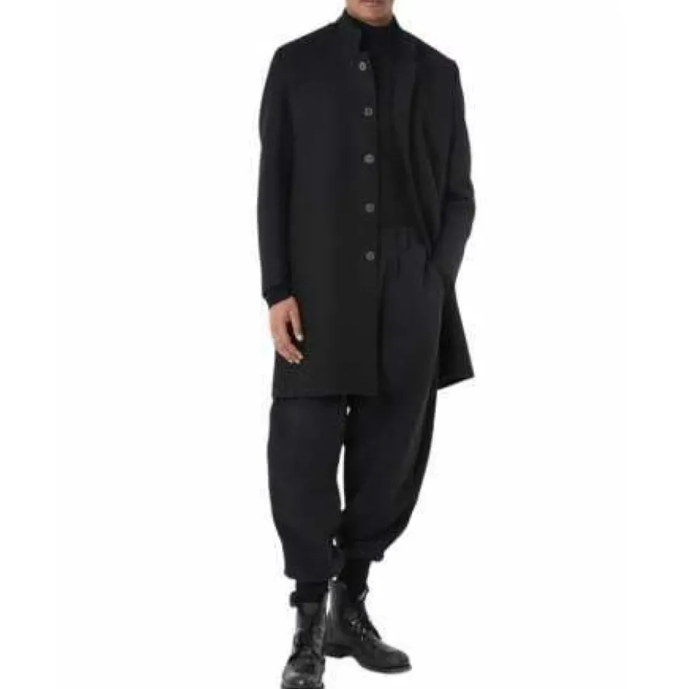 Officer Collar Single-Breasted Coat