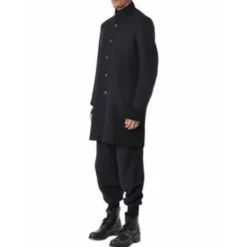 Officer Collar Single-Breasted Coat