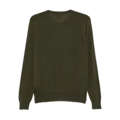 Olivengrøn Cashmere-Silke Sweater