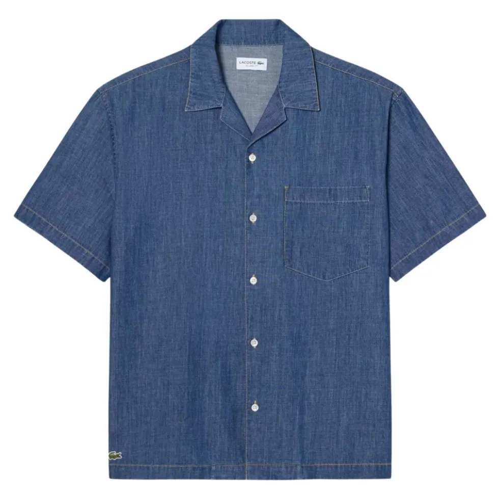Open Neck Denim Shirt