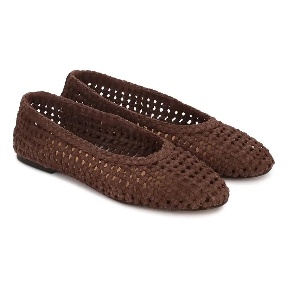 Openwork Suede Ballerinas