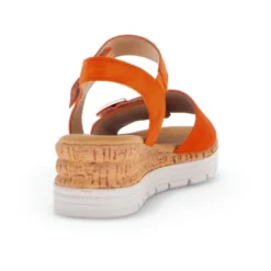 Orange Ruskindssandal med Velcro Lukning