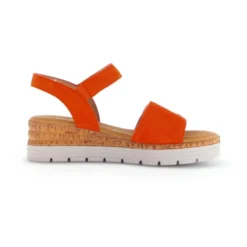 Orange Ruskindssandal med Velcro Lukning
