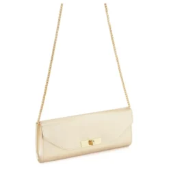 Oval clutch taske i guld farve