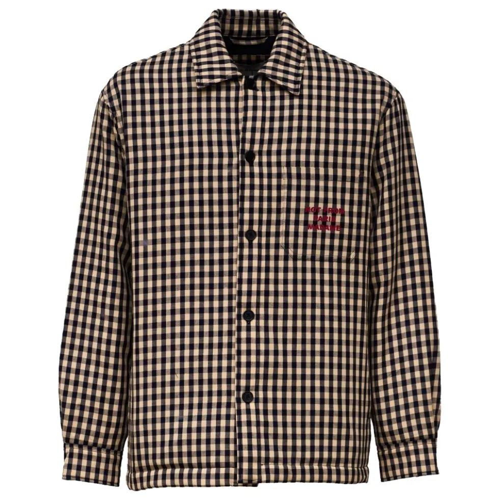 Oversized Polstret Ternet Skjorte