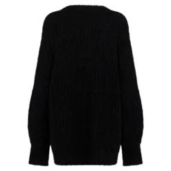 Oversized Striktrøje - Sort m. Turtledove Logo