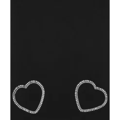 Padded Shoulder T-Shirt Short Dress Heart