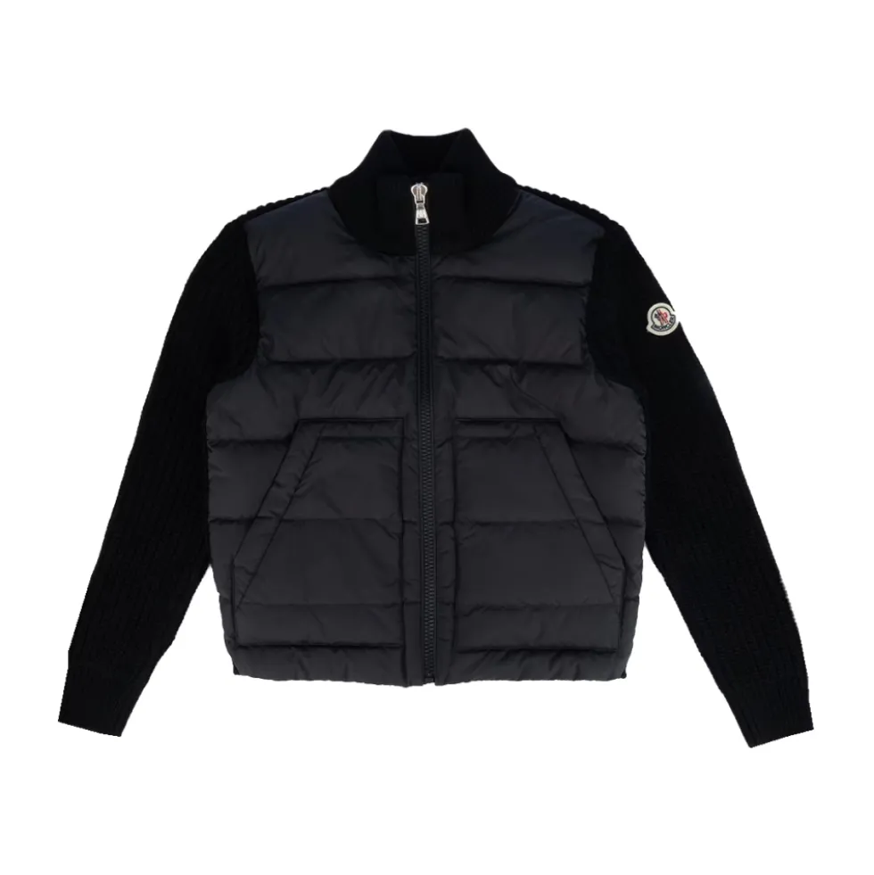 Padded Wool Zip Cardigan