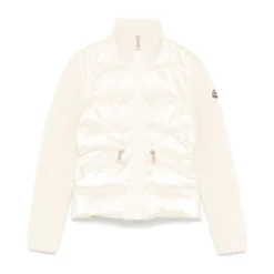 Padded Wool Zip-Up Cardigan