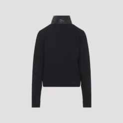 Padded Wool Zip-Up Cardigan