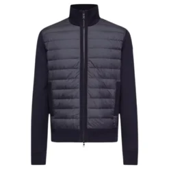 Padded Zip-Up Wool Cardigan