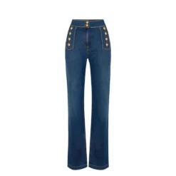 Palazzo Jeans med Knapper