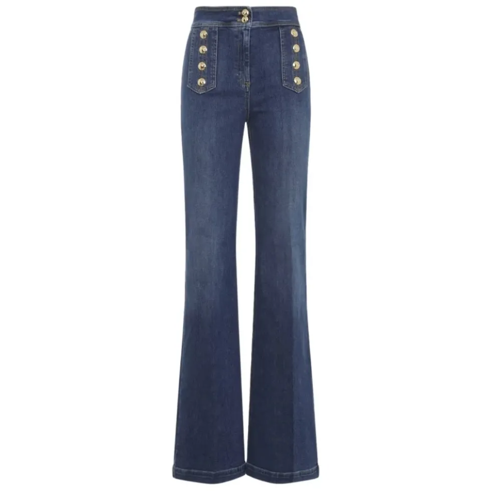 Palazzo Jeans med knapper
