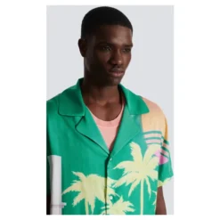 Palm Tree Print Pyjama Skjorte