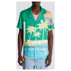 Palm Tree Print Pyjama Skjorte
