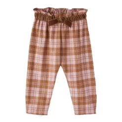 Pantalone Fantasia Check con Cinturino e Fiocco