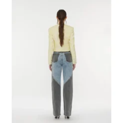 Patchwork Straight-Leg Jeans