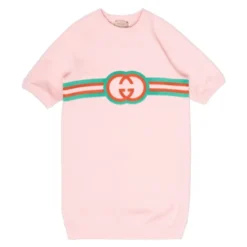 Pink Stribet Kjole