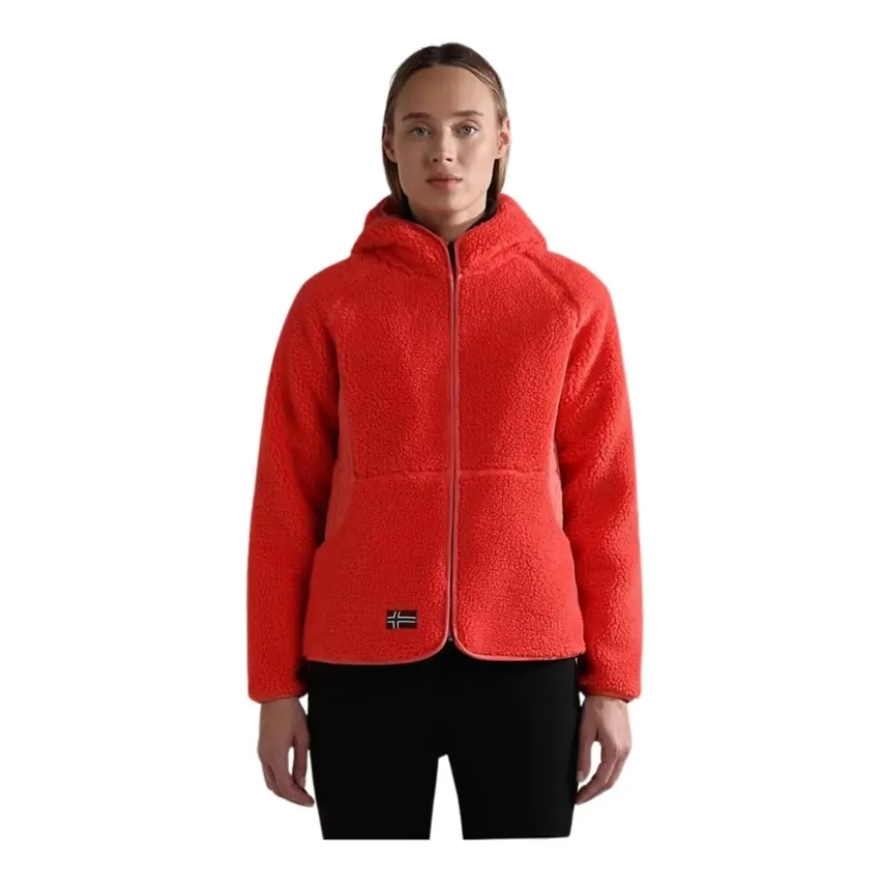 Pink Yupik Fleece Hoodie med Lynlås