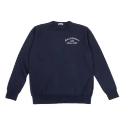 Plain-strikket uldsweater med broderi