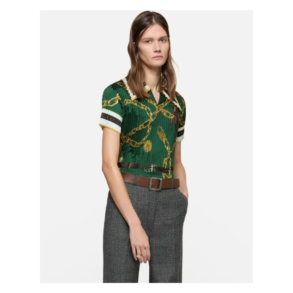 Pleated Printed Blouse